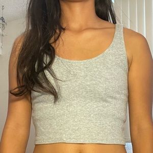 Brandy Melville Ribbed Grey Tank